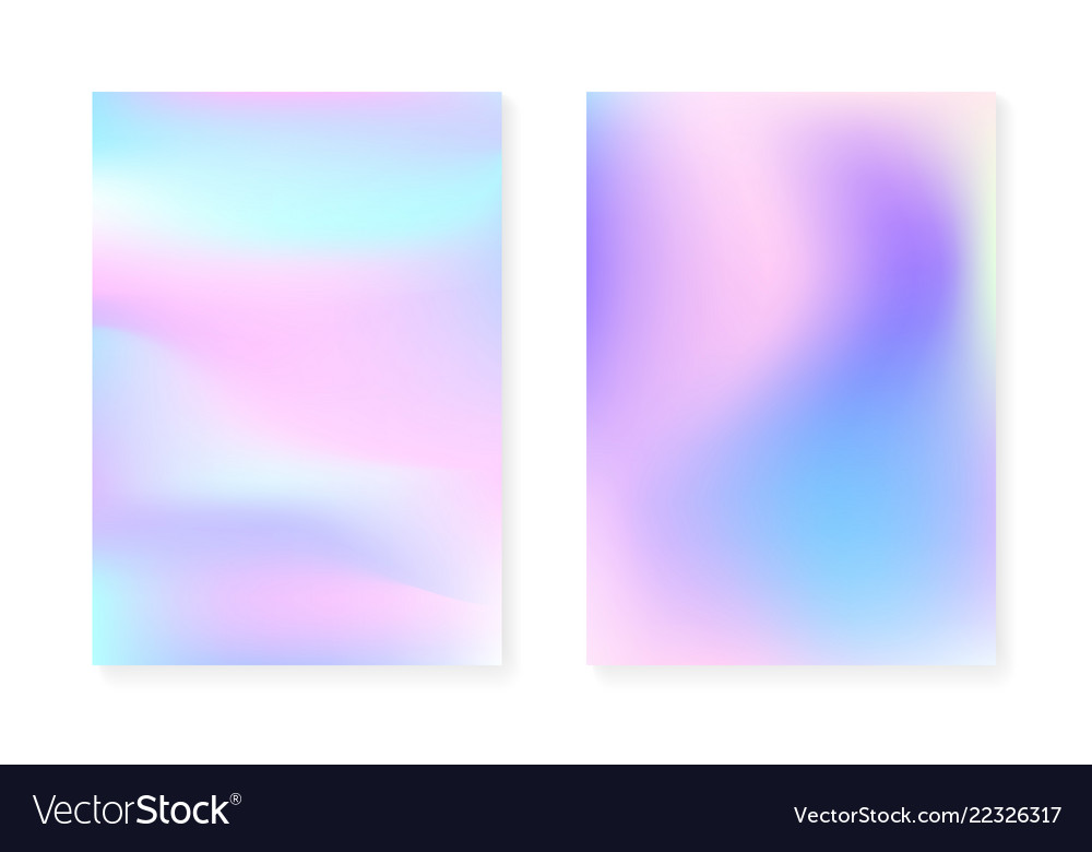 Hologram gradient background set with holographic vector image Hologram gradient background set with holographic