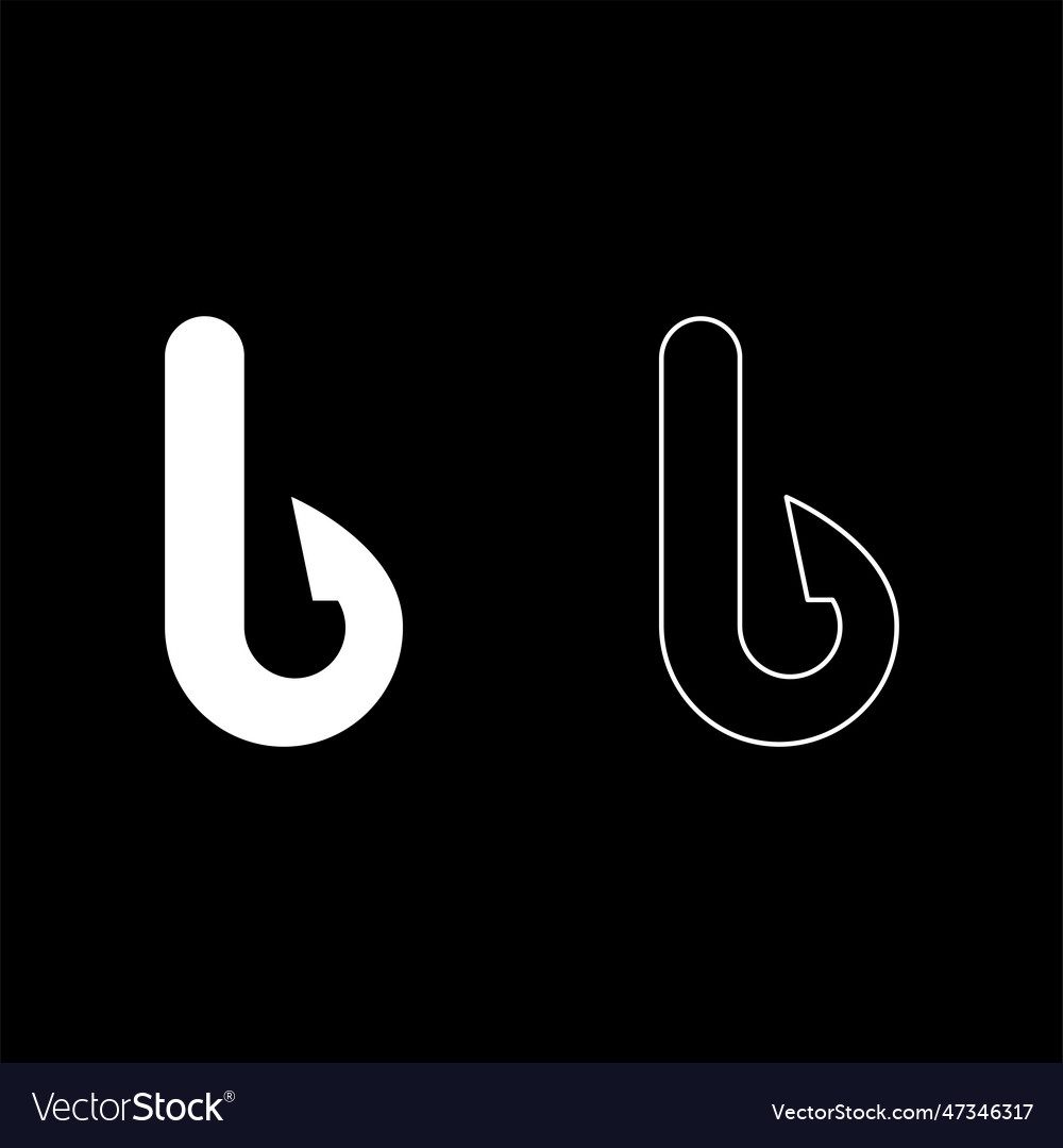 Hook set icon white color image solid fill