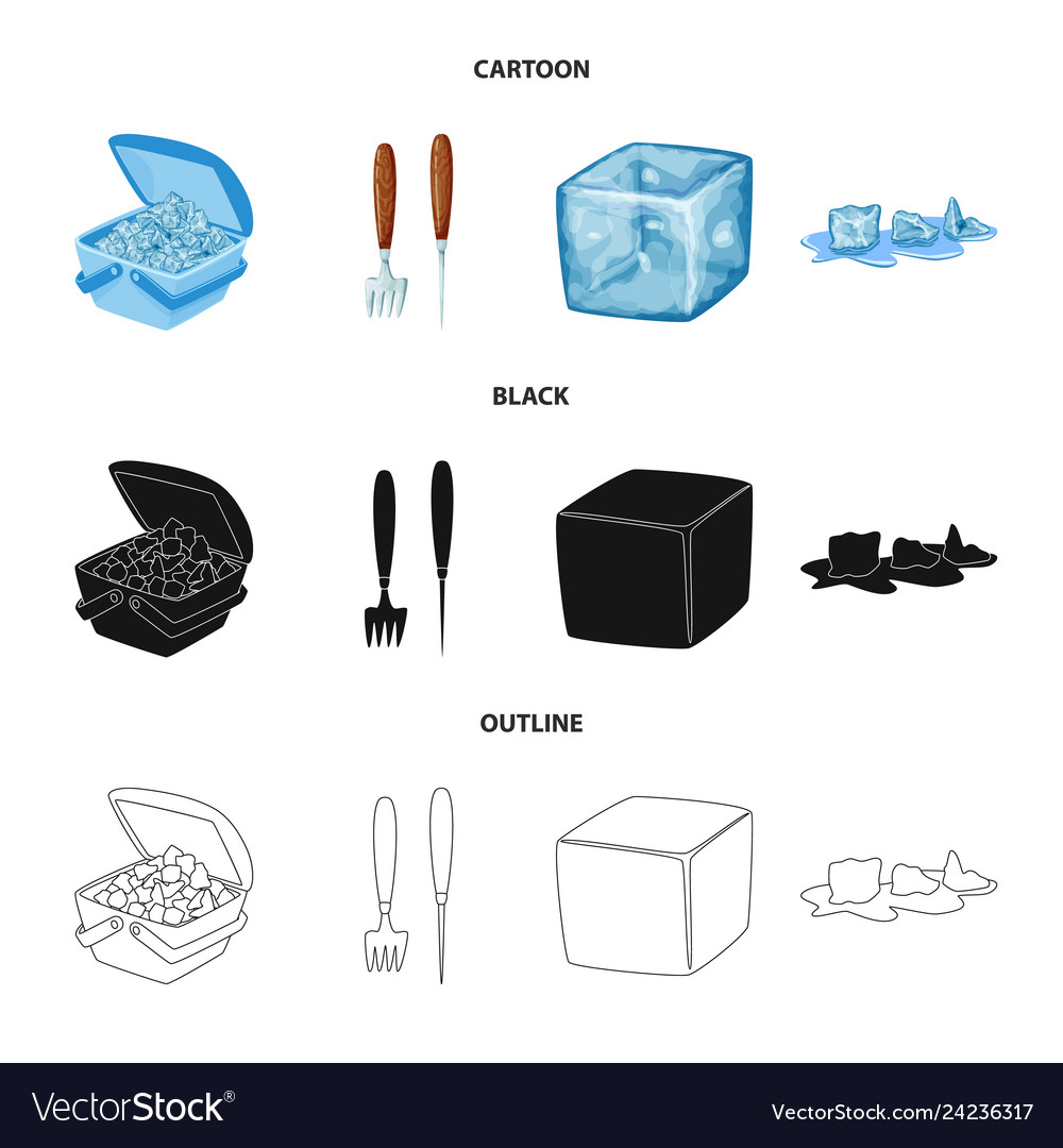 Isolated object of texture and frozen logo set