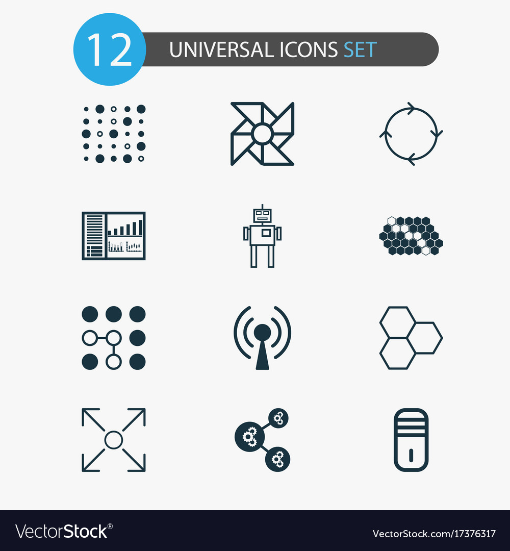 Learning icons set collection of branching