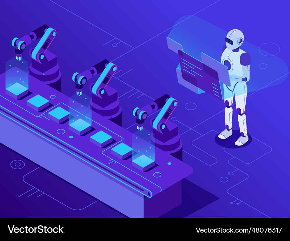 Manufacturing automatization artificial Royalty Free Vector