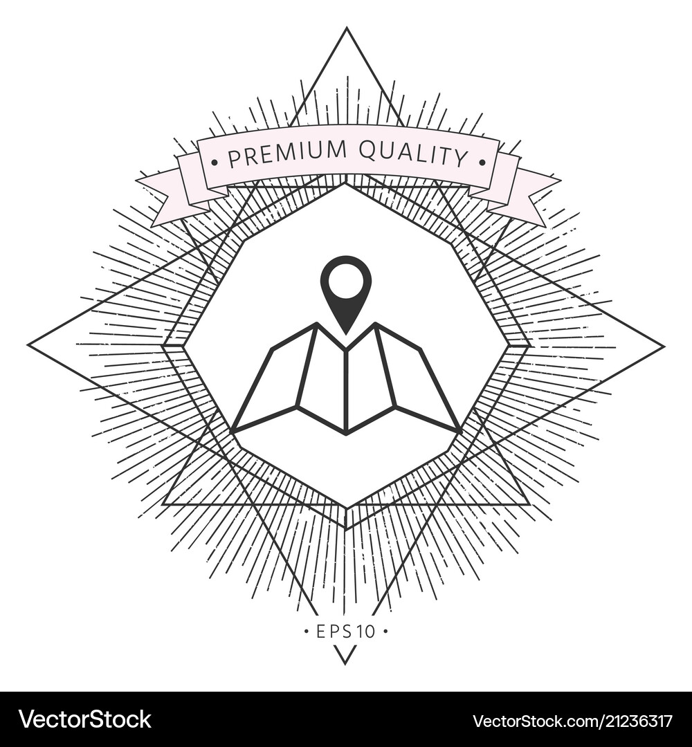 Map icon with pin pointer Royalty Free Vector Image