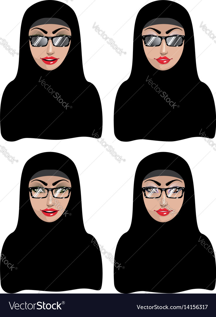 Download Muslim woman in black hijab Royalty Free Vector Image