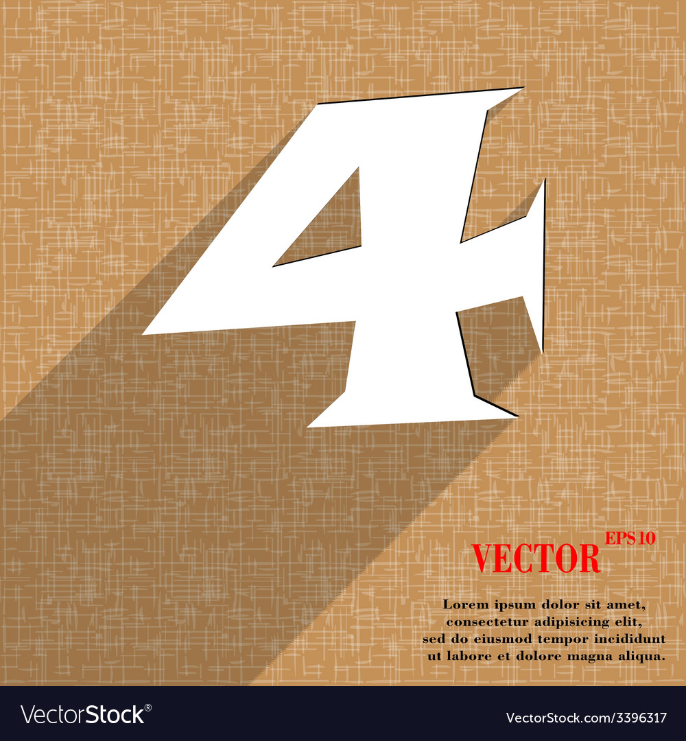 Number four icon symbol flat modern web design