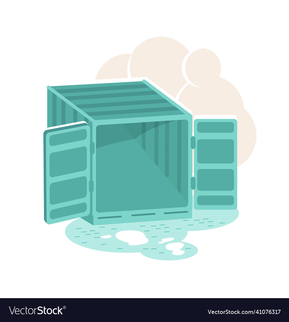 Open empty container 2d web banner poster