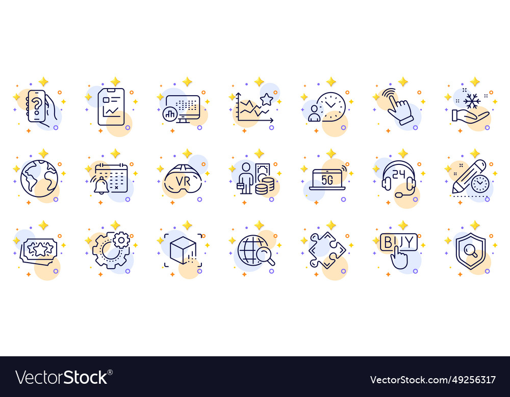Outline set of cursor internet search and inspect vector image Outline set of cursor internet search and inspect