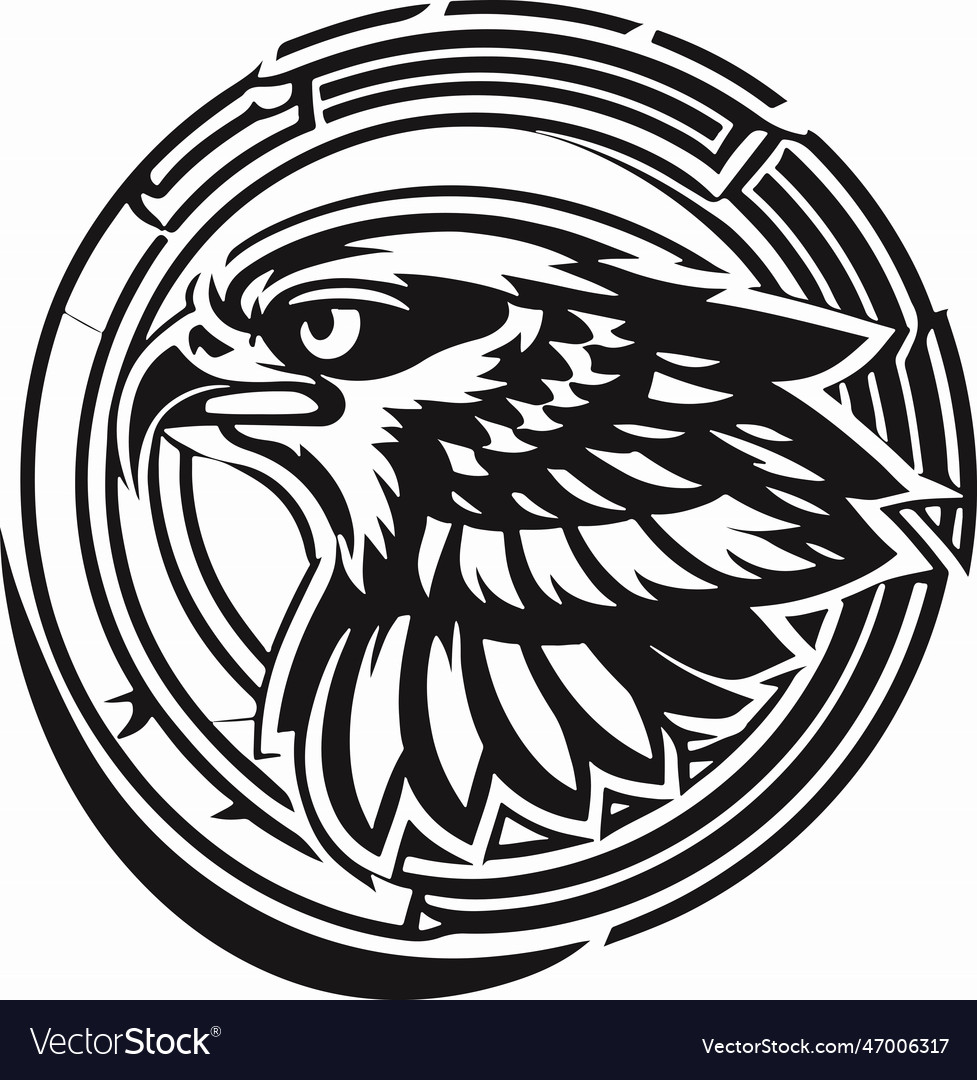 Pretty and powerful hawk emblem art