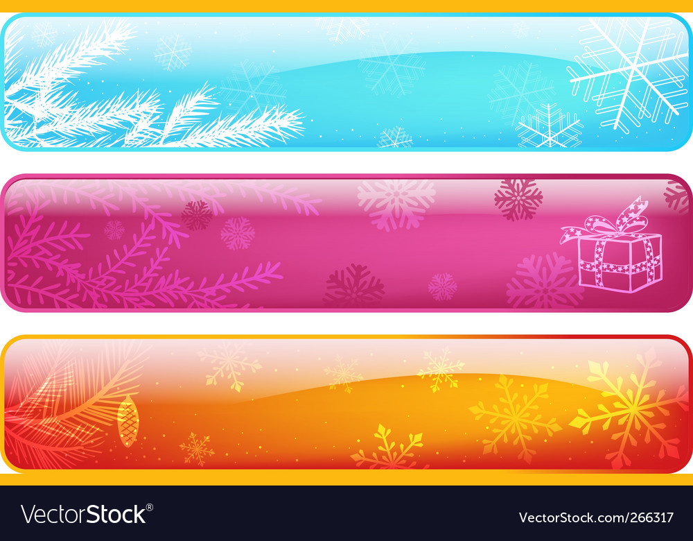 Set abstract christmas banners