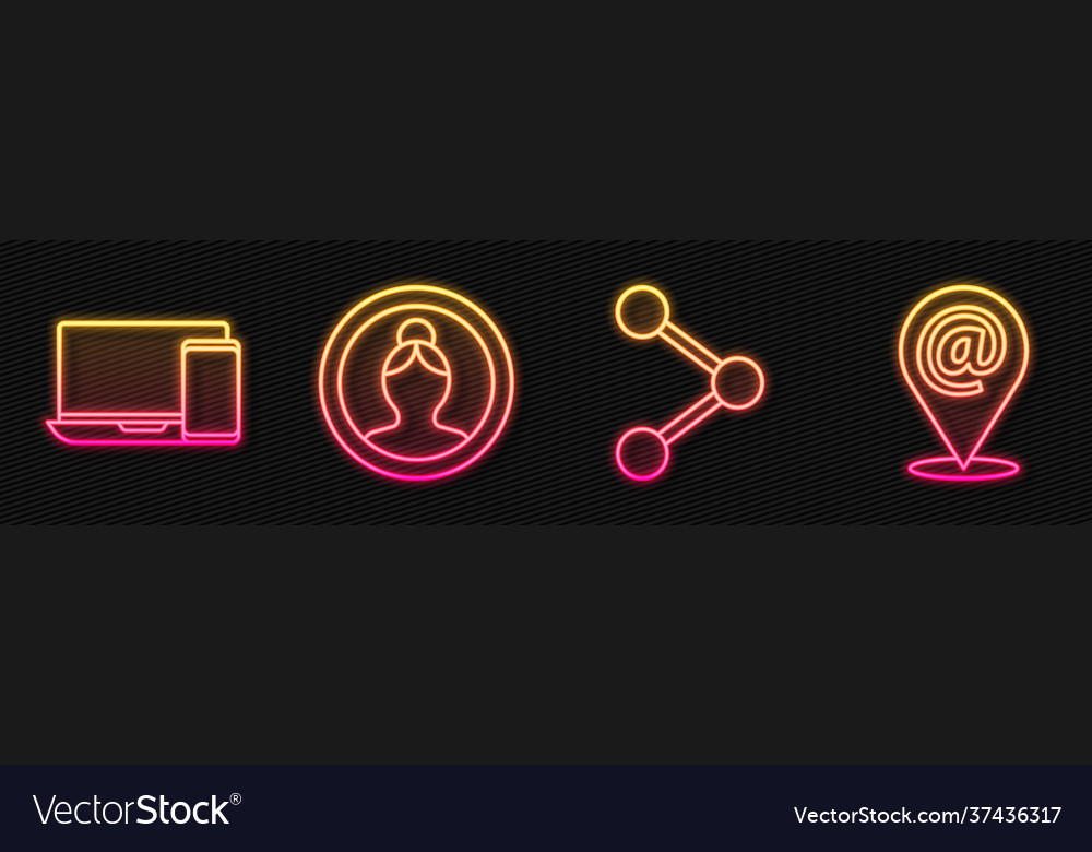 Set line share monitor and phone create account vector image Set line share monitor and phone create account