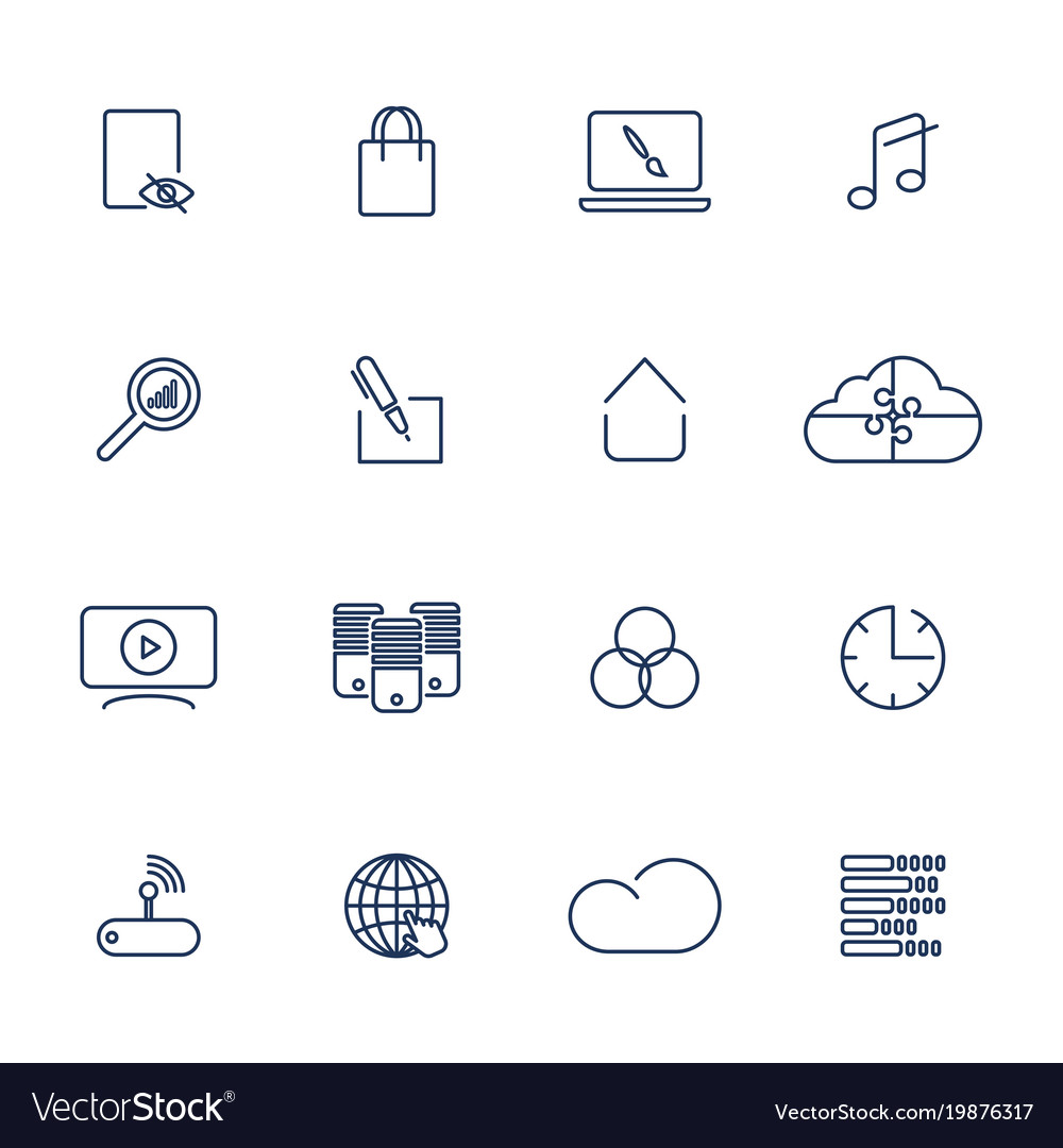 Set of 16 icons for software application