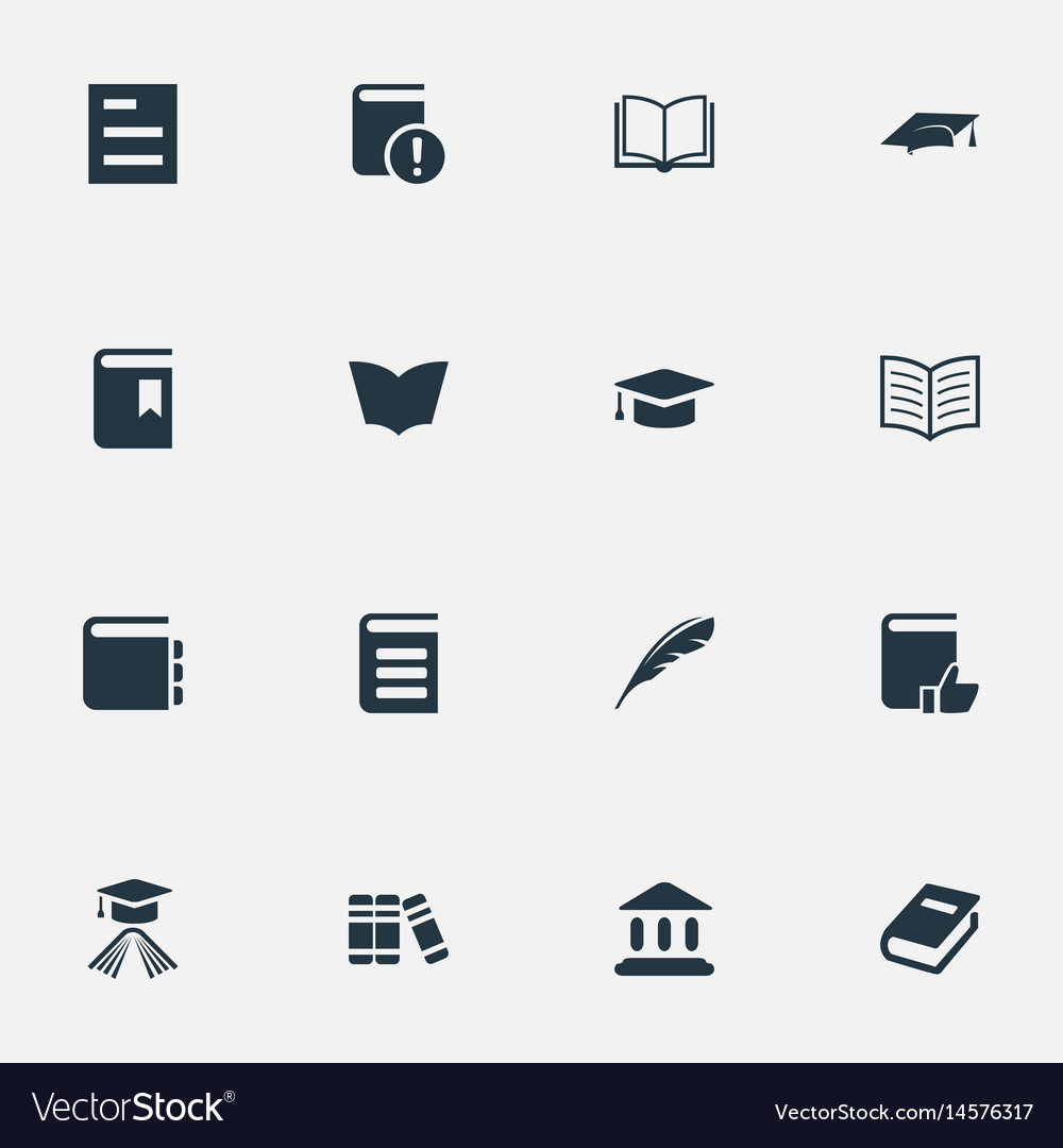 Set of simple reading icons