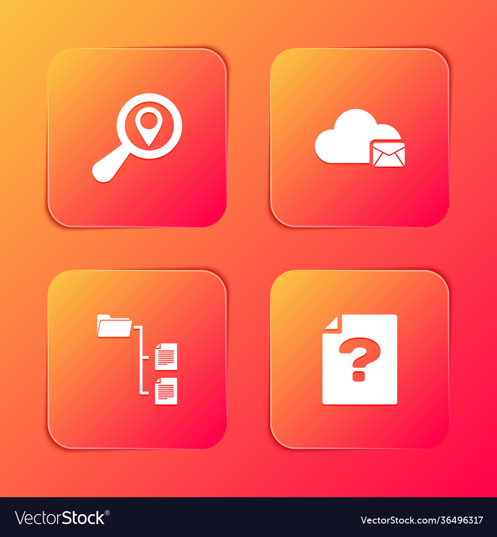 Set search location cloud mail server folder vector image Set search location cloud mail server folder