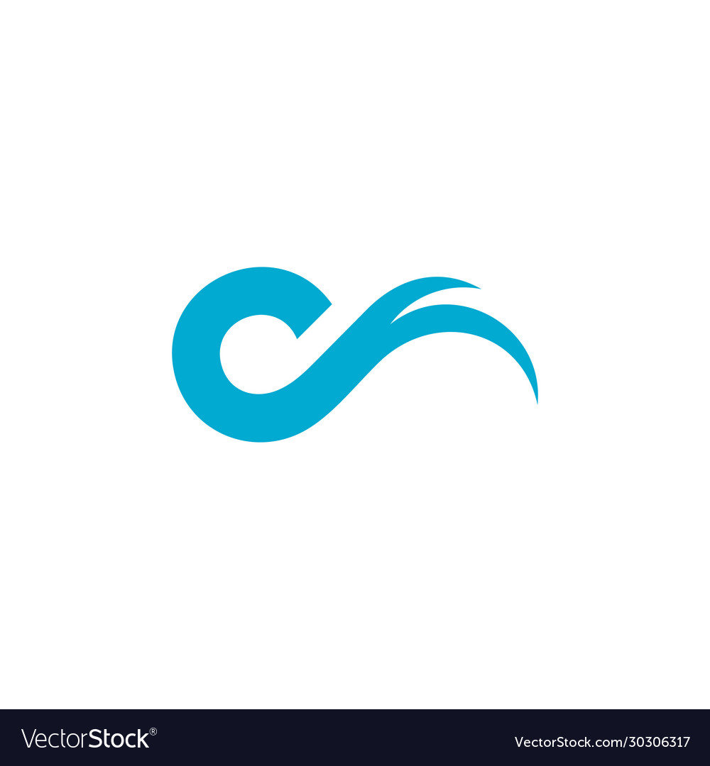 Simple geometric motion waves letter c logo Vector Image