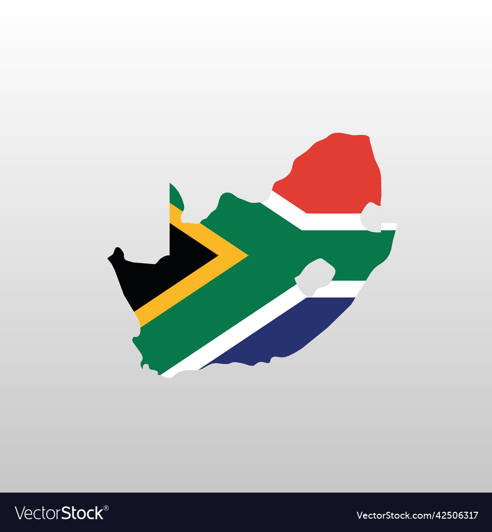 South africa national flag in country map Vector Image