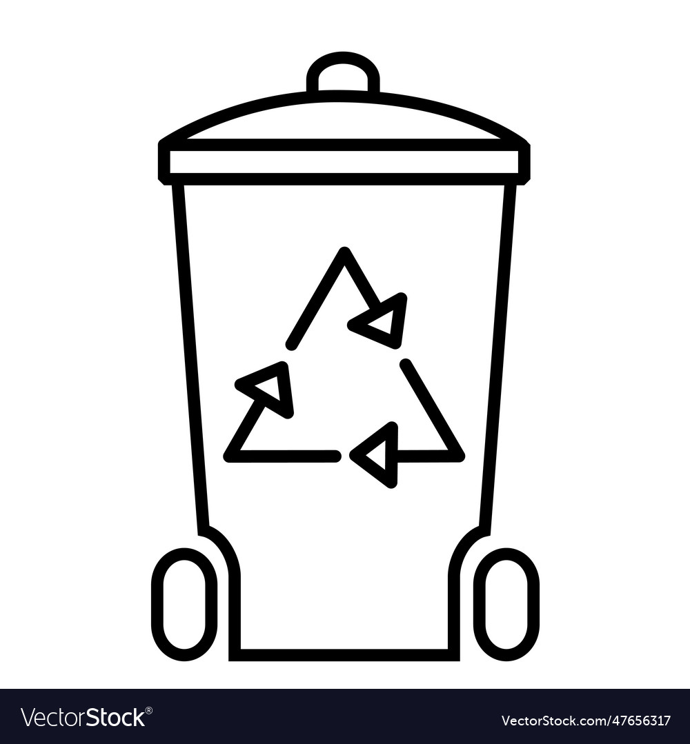 Trash can icon thin line for web and mobile Vector Image Trash can icon thin line for web and mobile