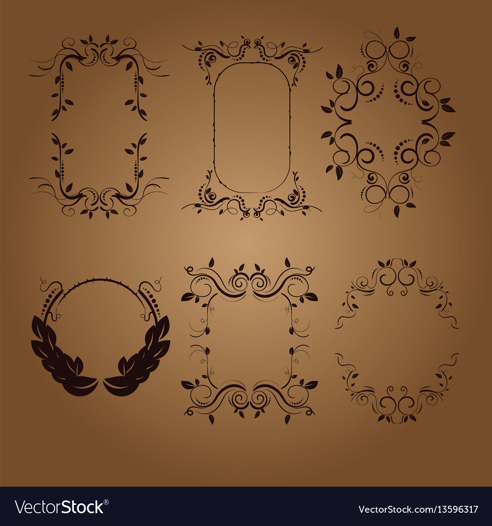 Vintage frames and scroll elements