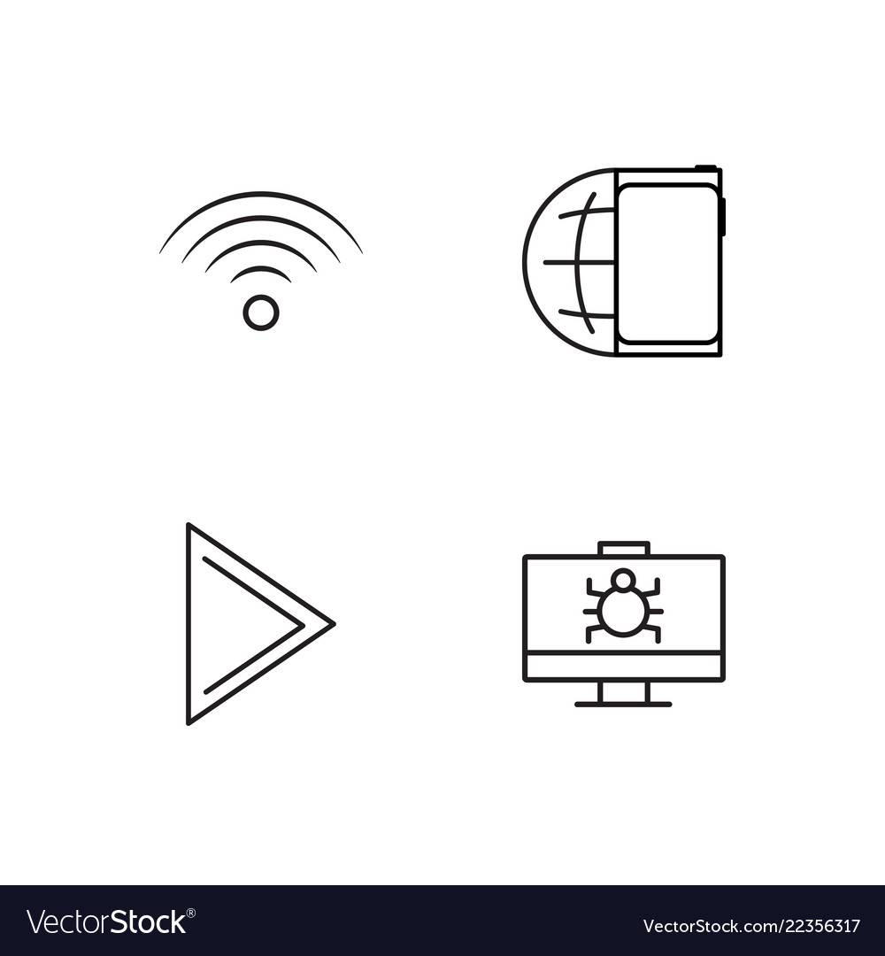 Web simple outlined icons set