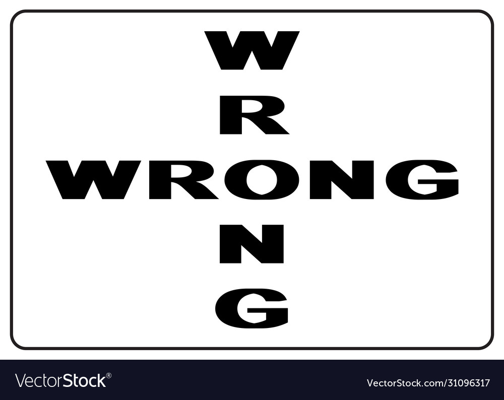 Wrong text black icon symbol Vector Image Wrong text black icon symbol