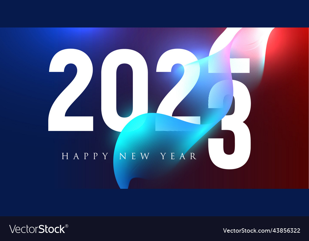 2023 numbers in neo futuristic style with wavy