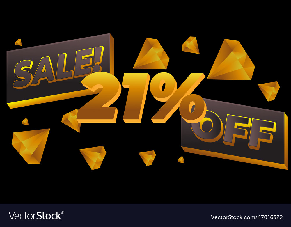 21 sale discount gold diamond promotion template