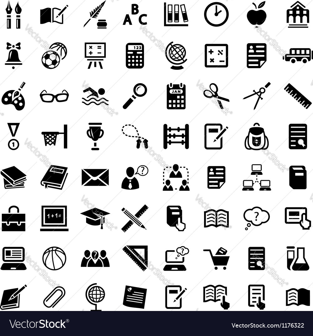 Download Big school icon set Royalty Free Vector Image - VectorStock