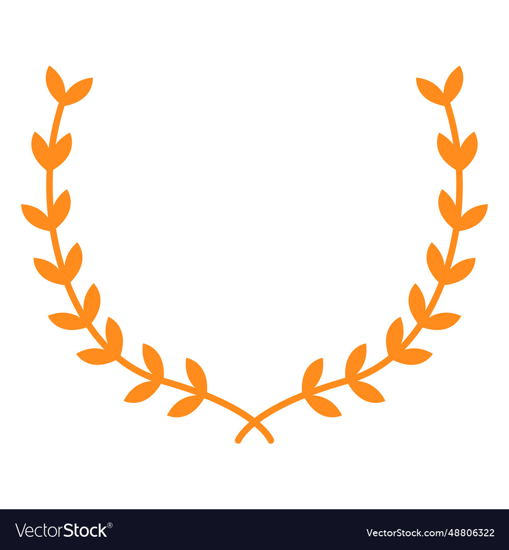 Emblem leaves crown flat Royalty Free Vector Image