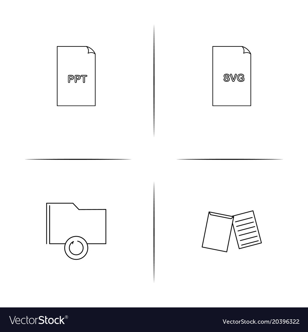 Files and folders sign simple linear icon