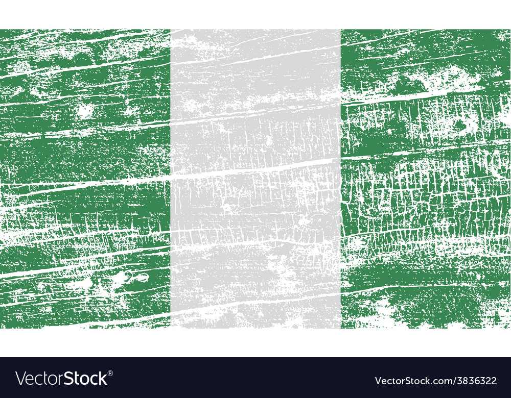 Flag of nigeria with old texture