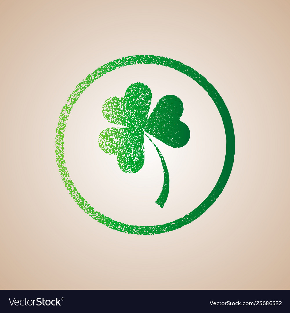 Four Leaf Clover in Circle Frame