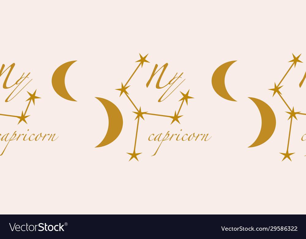 Horizontal border with capricorn elements Vector Image Horizontal border with capricorn elements