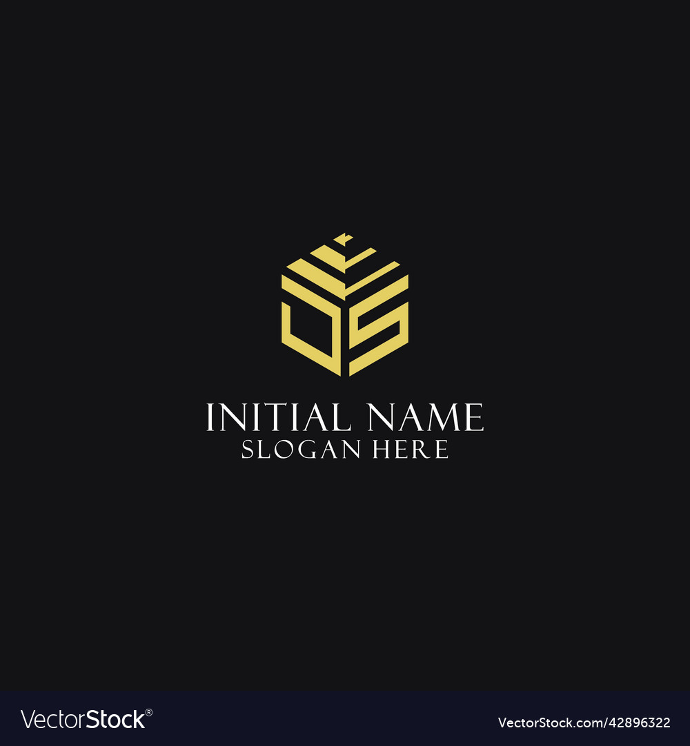 Js initial monogram with hexagon shape logo