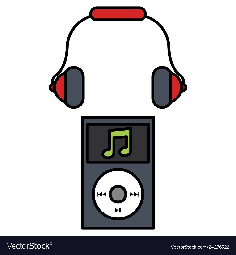 Music Player Mp3 With Headphone Royalty Free Vector Image