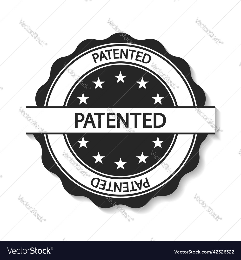 Patented stamp seal Royalty Free Vector Image VectorStock