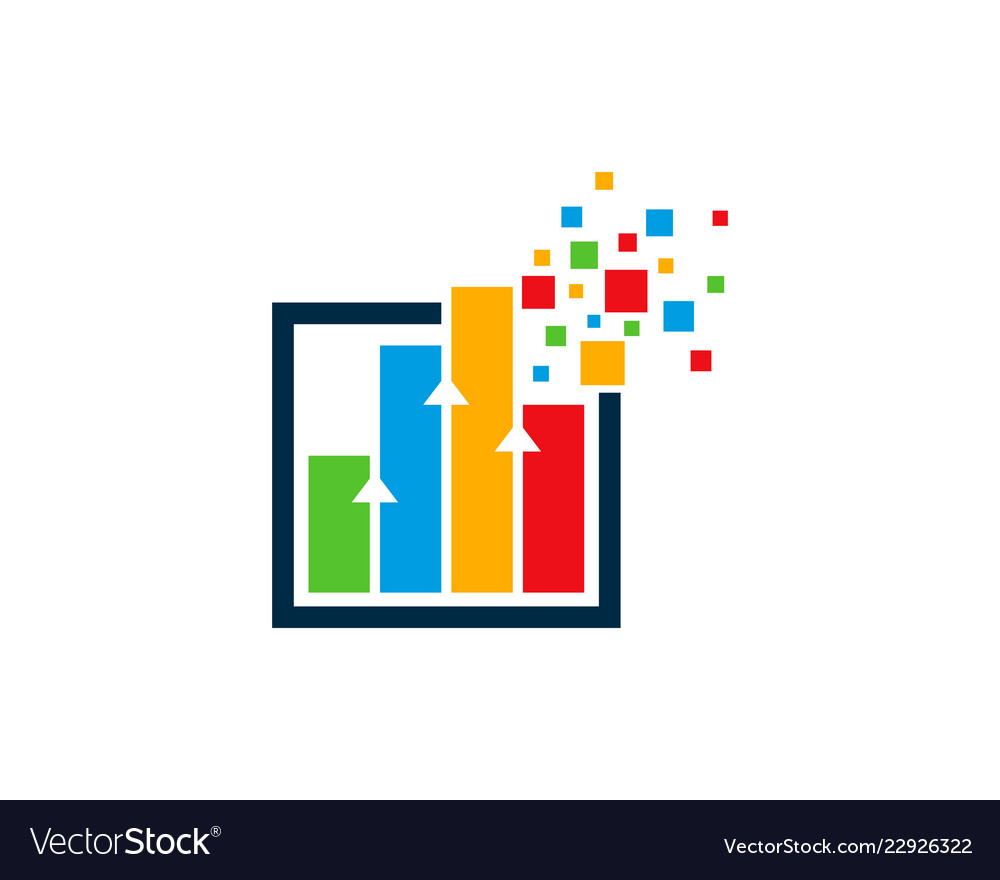 Pixel statistic logo icon design Royalty Free Vector Image