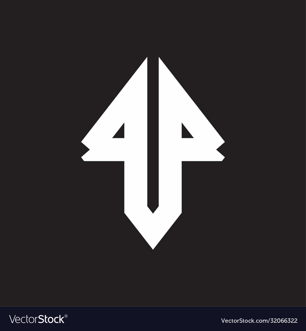 Pp logo monogram with sharp square design template vector image Pp logo monogram with sharp square design template