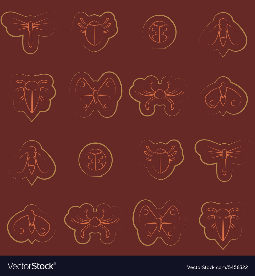 Seamless background with bugs and insects