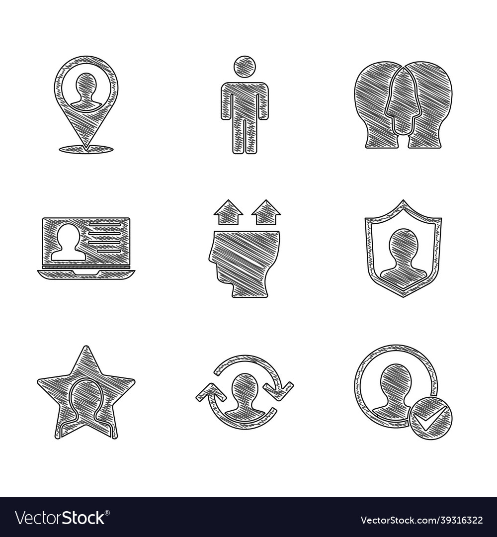 Set user of man human resources create account vector image Set user of man human resources create account