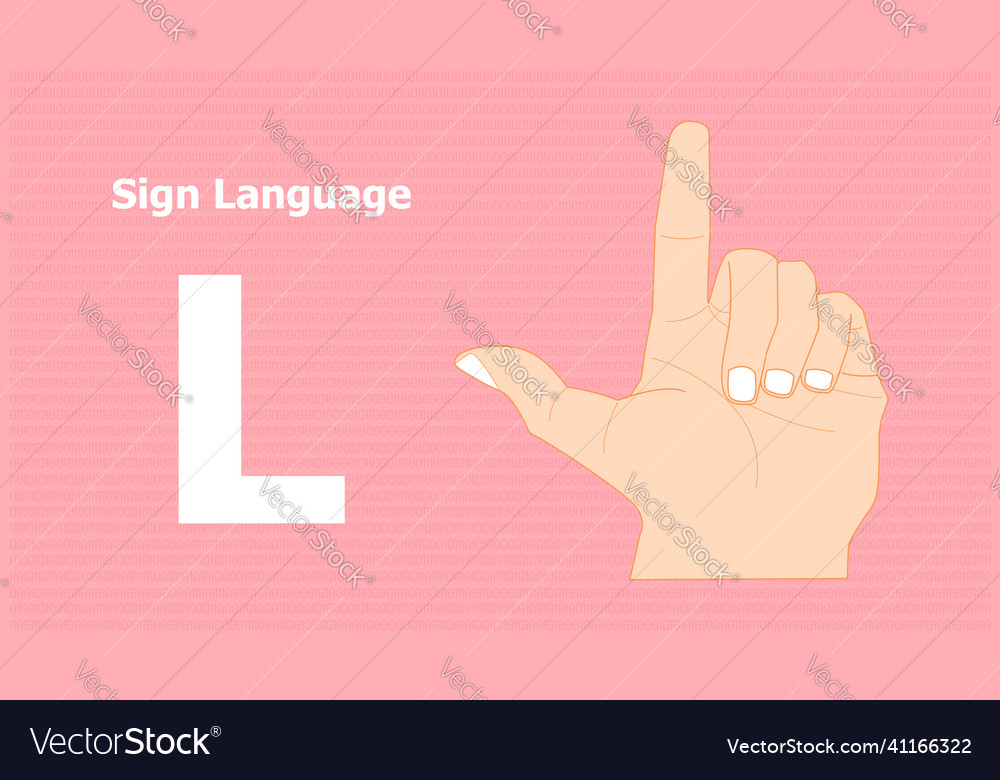 Sign language alphabet l for communication eps10