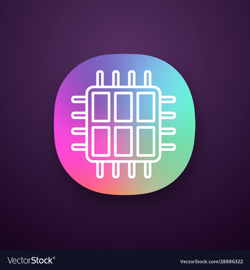Six core processor app icon vector image Six core processor app icon