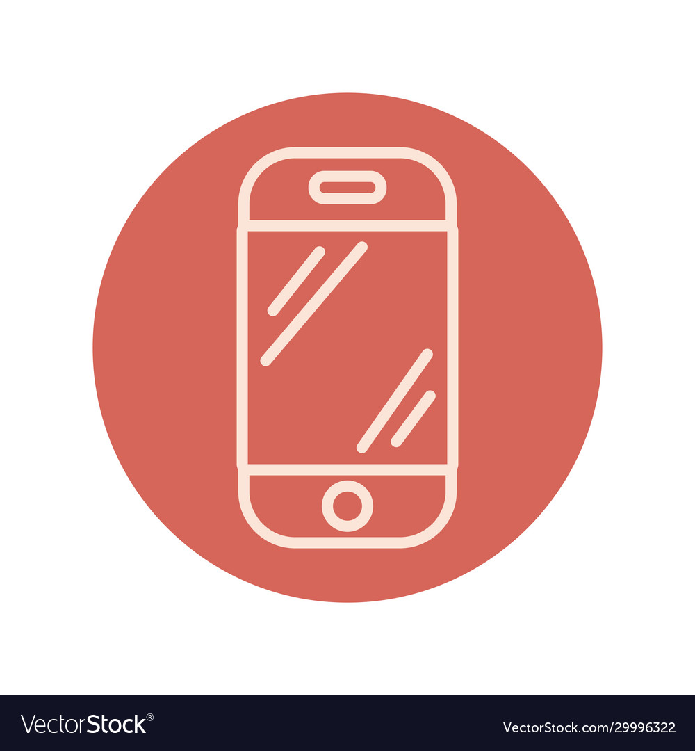 Smartphone device block and line icon