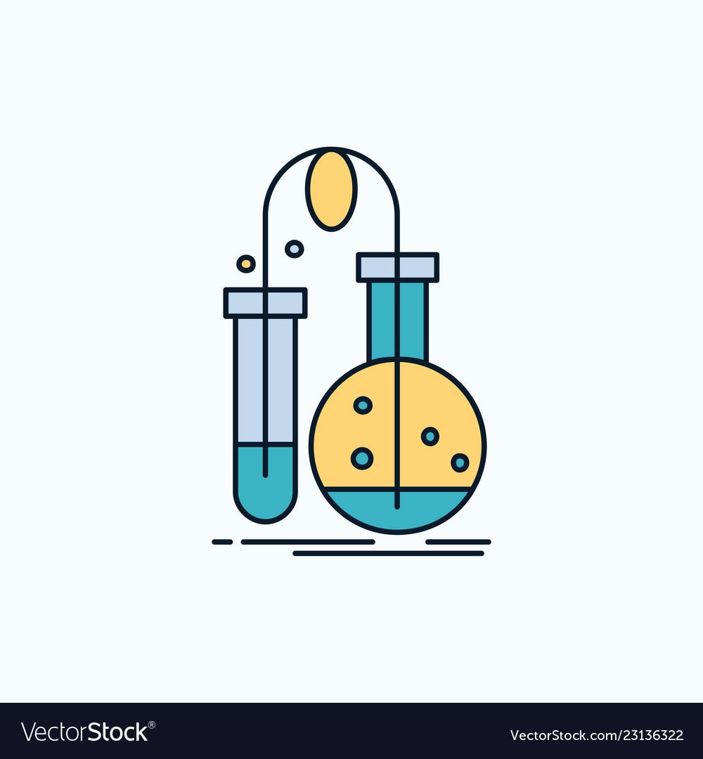 Testing chemistry flask lab science flat icon Vector Image Testing chemistry flask lab science flat icon