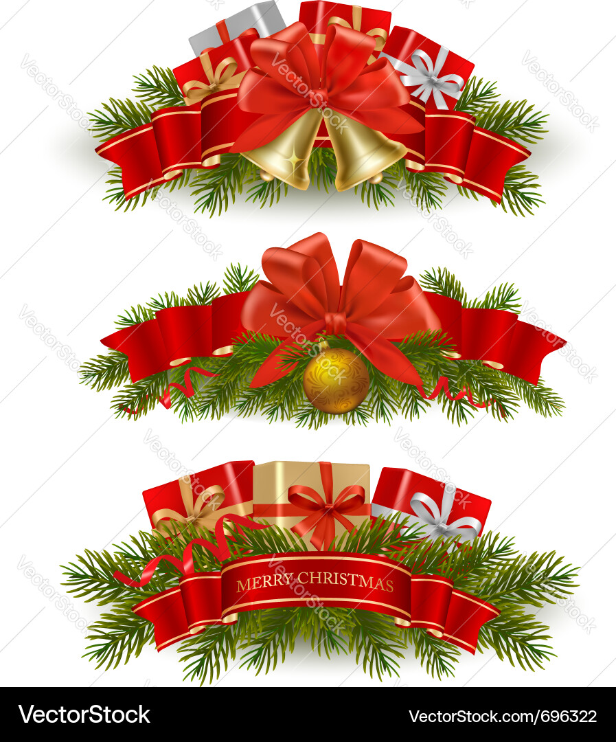 Three christmas banners Royalty Free Vector Image