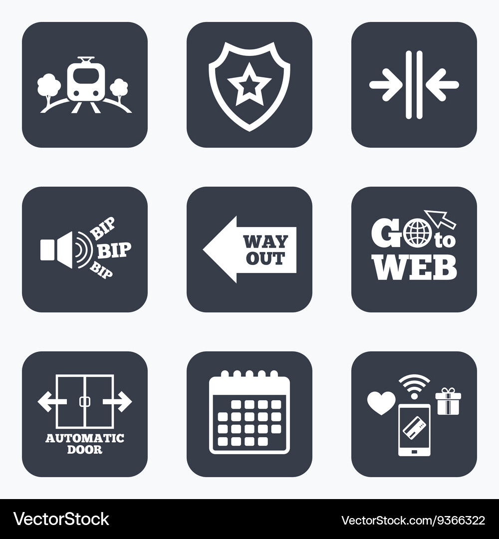 Train railway icon automatic door symbol Vector Image