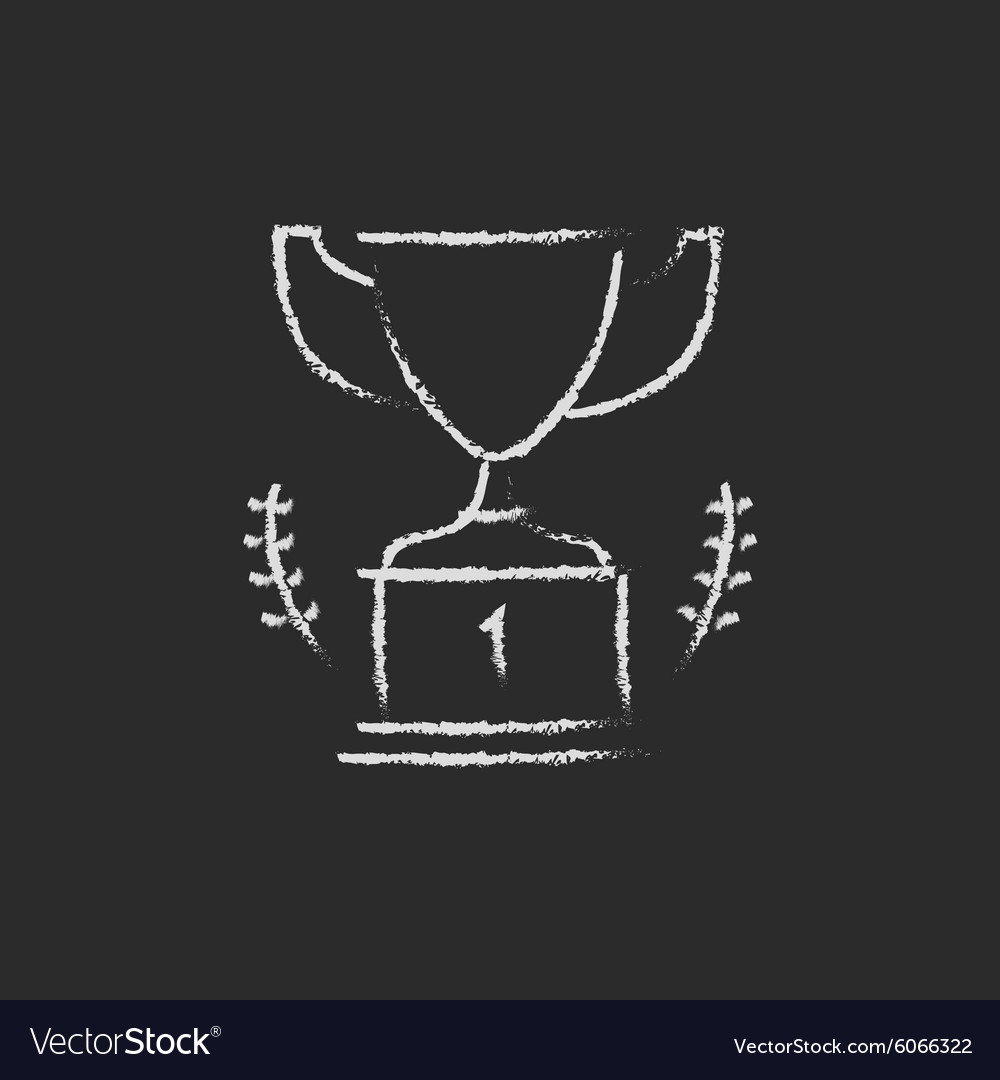 Trophy icon drawn in chalk