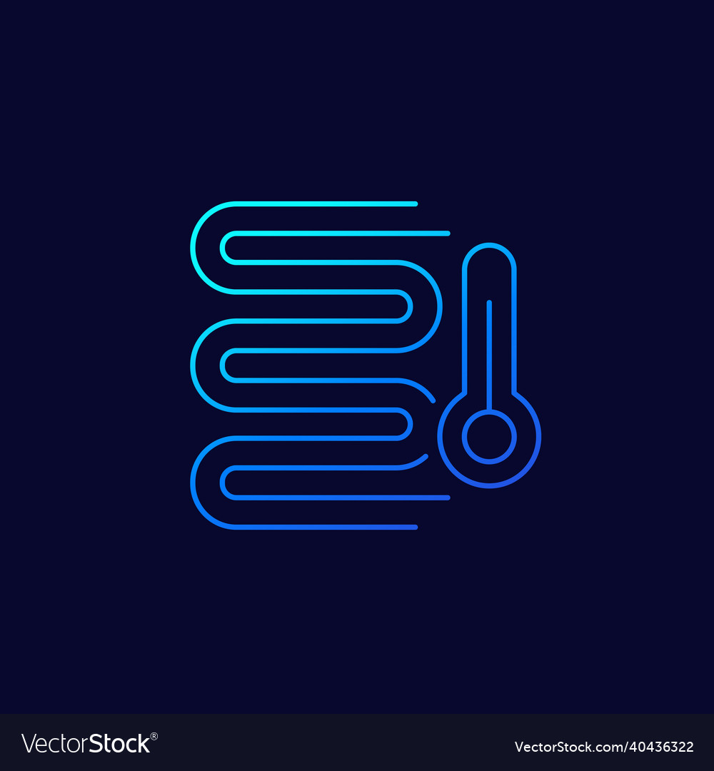 Underfloor heating system line icon design