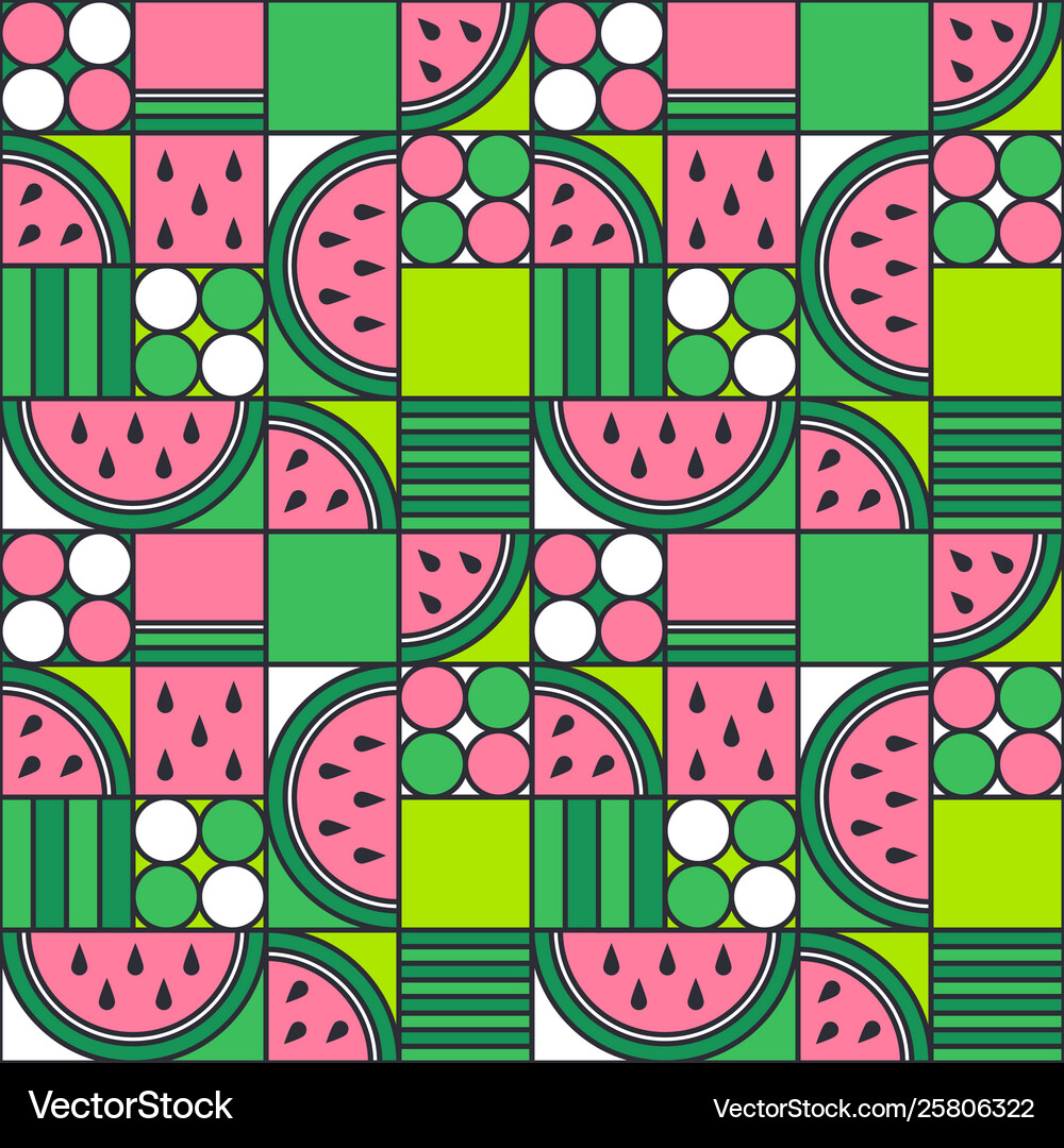 Watermelon seamless pattern fruit background Vector Image