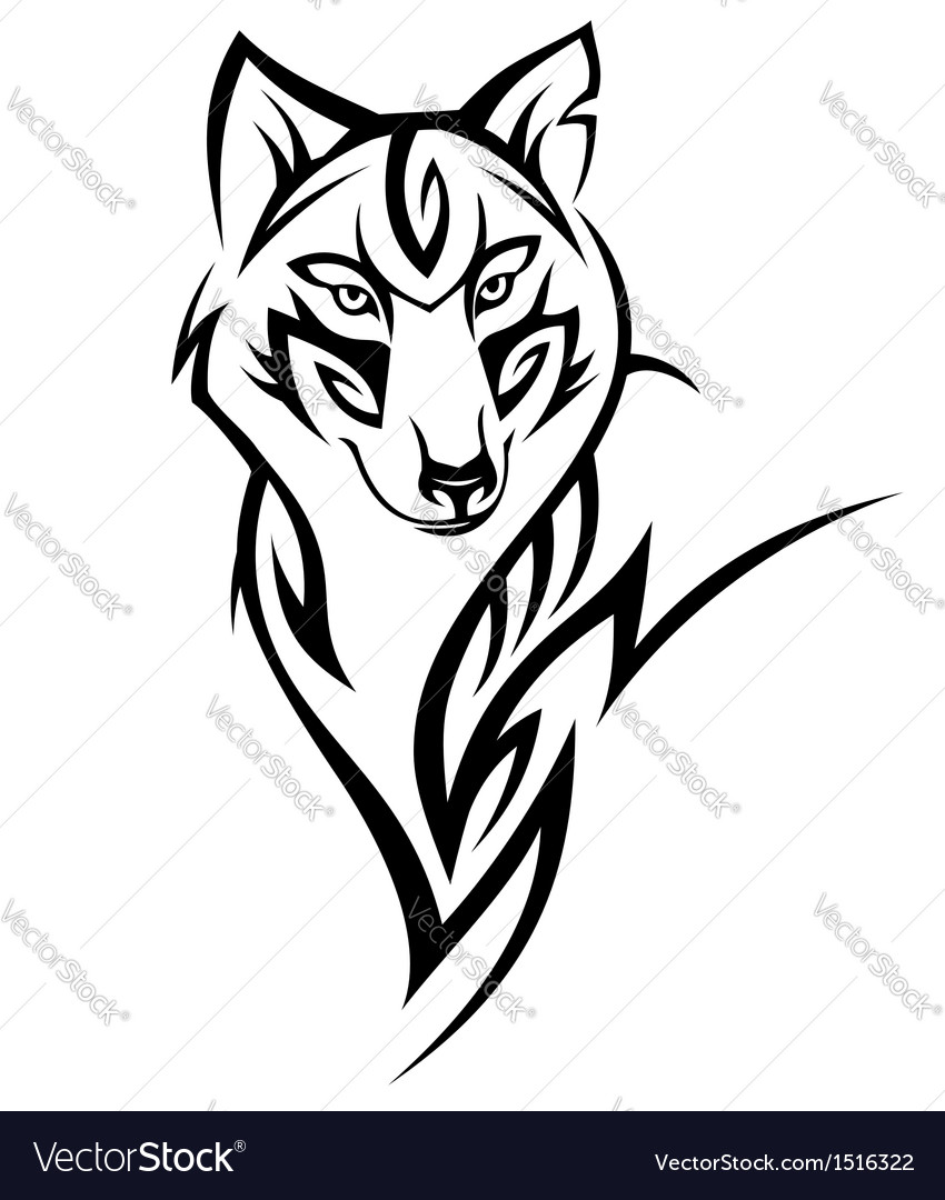 Wolf tattoo Royalty Free Vector Image - VectorStock