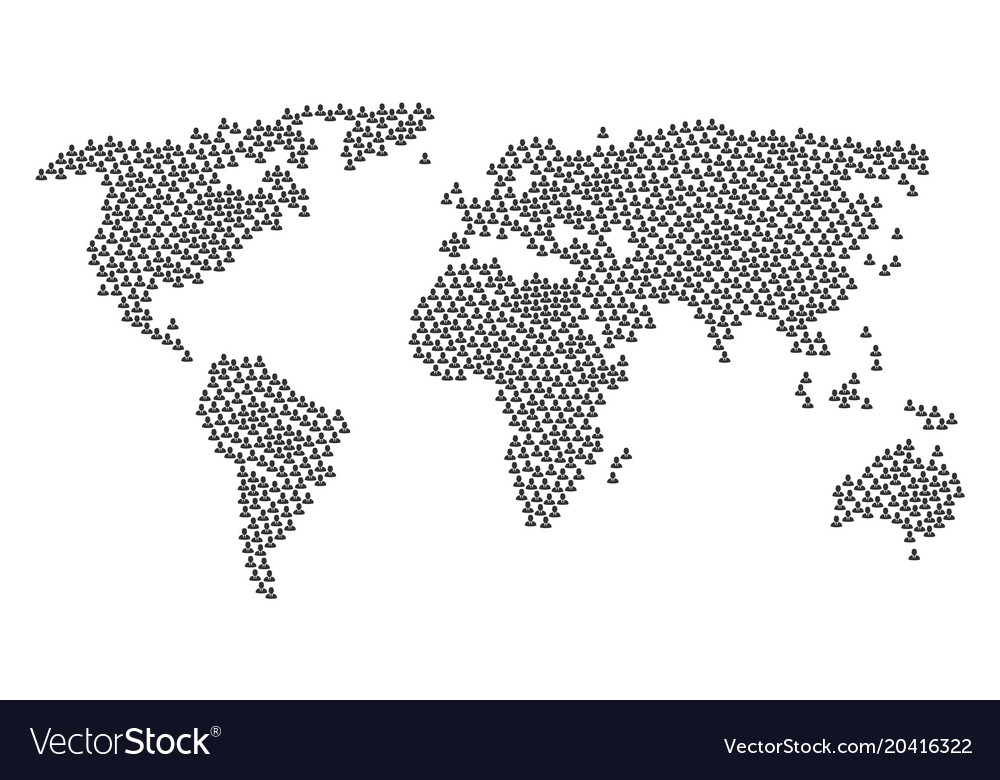 Weltweite Karte Mosaik von Manager-Symbolen