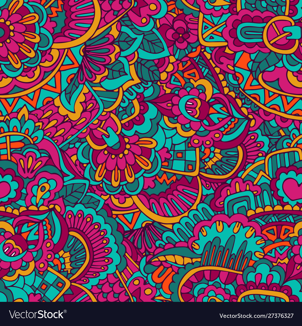 Abstract funky colorful psychedelic seamless Vector Image