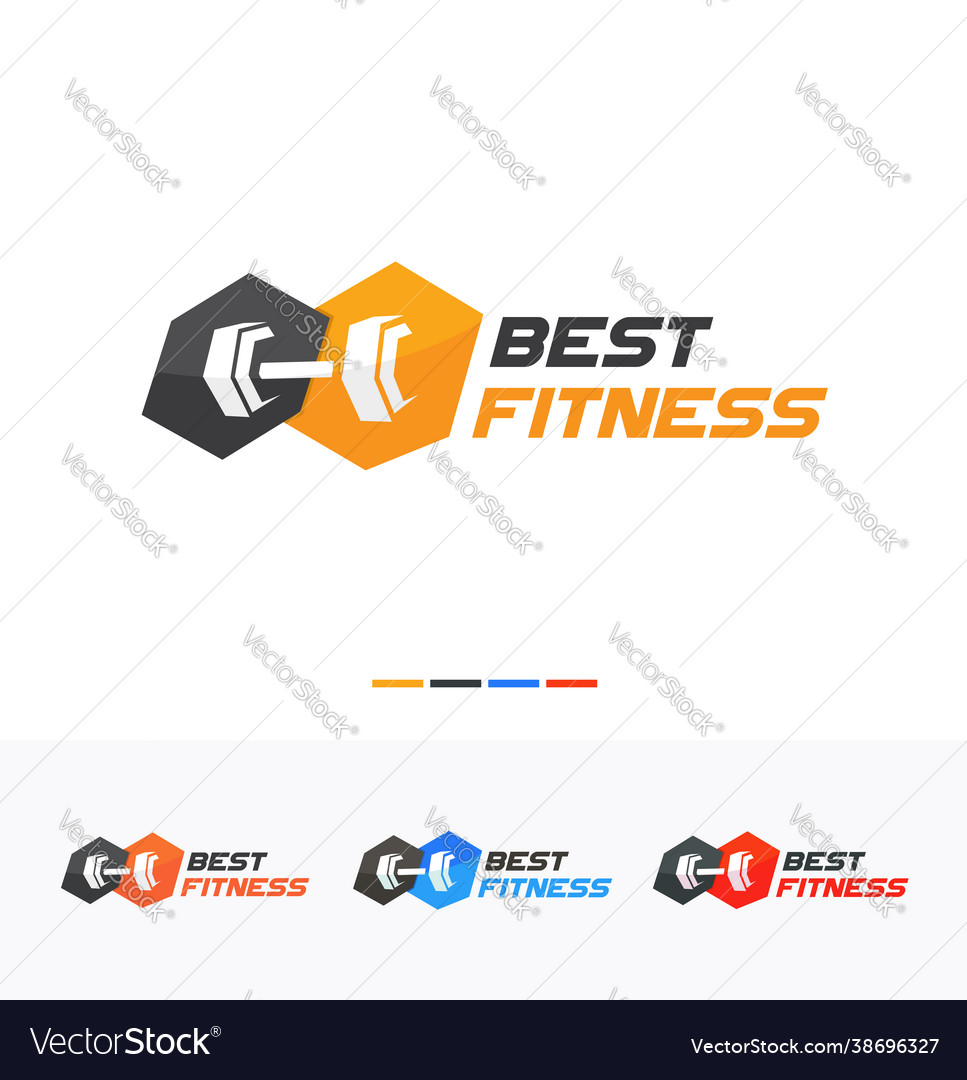 Best fitness gym logo design vector image Best fitness gym logo design